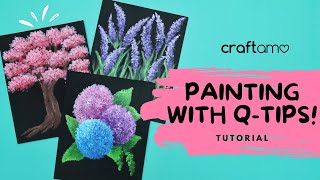 Painting With Unconventional Tool Qtips  Craftamo [upl. by Oirram]