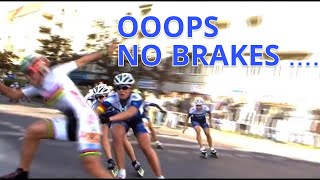 Ooops no brakes  BerlinMarathon Inline skating [upl. by Ellenwad]