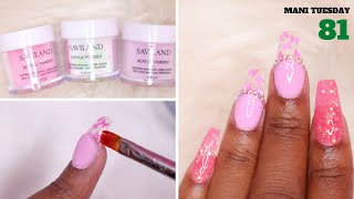 ACRYLIC NAILS TUTORIAL USING SAVILAND ACRYLIC POWDERS  Nail Tutorial  MANI TUESDAY  Dip Nails [upl. by Ytisahc]