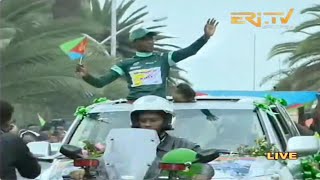 🇪🇷 ERITREA WELCOMES HERO BINIAM GIRMAY [upl. by Boesch310]