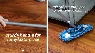 Microfiber Mops for Floor Cleaning Wet and Dry Mop with 58quot Long Handle [upl. by Keir455]