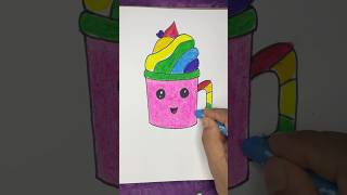 Easy Rainbow 🌈 😱 Cup Art art shorts ytshorts creative kids [upl. by Claude]