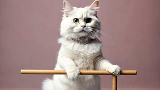 Cute white Persian Cat milk timeviral cute video cat [upl. by Elocn]