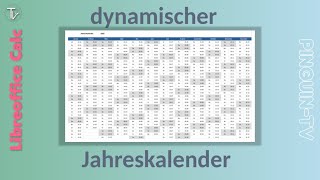 Jahreskalender mit libreoffice calc erstellen [upl. by Sulokcin]