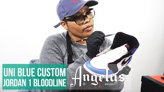 NEW PAINT 🎨 Custom Uni Blue Air Jordan 1 Bloodline  Angelus Custom Shoes [upl. by Gaylene]