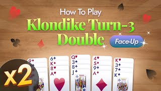 Mastering TurnThree Double FaceUp Klondike Solitaire  Full Rules and Strategies [upl. by Ihcalam]