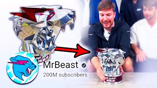 MrBeasts 200 Million Subscribers Play Button REVEALED [upl. by Enigroeg]