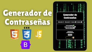 Generador de contraseñas con HTML CSS JS [upl. by Longan]