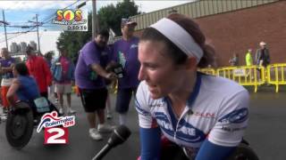 Amanda McGrory interview  Womens Boilermaker Wheelchair champ  2016 [upl. by Ruhtracm]