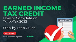 TurboTax 2022 Form 1040  Earned Income Credit EIC [upl. by Suzann]