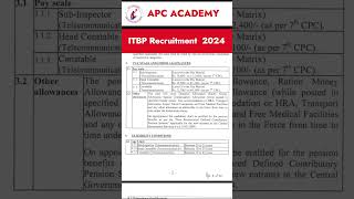 ITBP Recruitment 2024 is Open for SubInspector Head Constable amp Constable [upl. by Phenica]