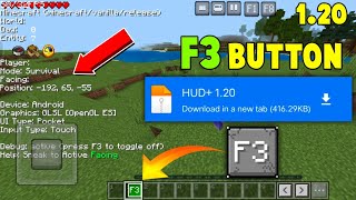 DEBUG SCREEN ADDON 120🔥  F3 BUTTON FOR MCPE [upl. by Coniah788]