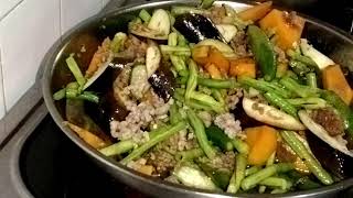 pinakbet with lemongrass amp ground pork with bagoong alamang [upl. by Arreic579]