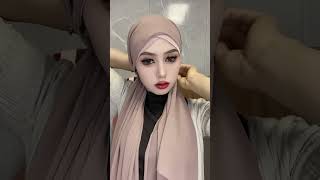 Unique hijab style with Earrings  very easy and beautiful shorts beautyframe hijabtutorial [upl. by Adnuahsor]