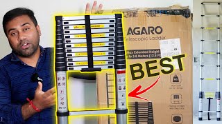 Best Aluminium Foldable Ladder in India 🔥 AGARO Aluminium Telescopic Ladder Unboxing amp Review [upl. by Jecoa]