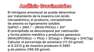 Gravimetria 22 Determinar  de NH3 [upl. by Raynard]