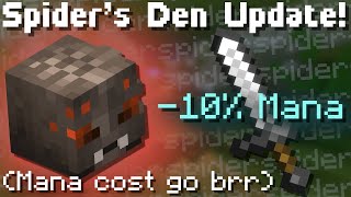 Spiders Den Update Guide Arack Sword Mana Reductions  More Hypixel Skyblock News [upl. by Einal]