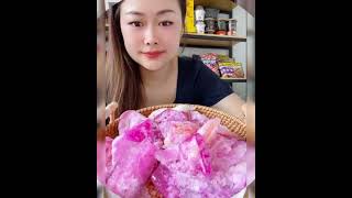 CAKE FOAM ICE CRUNCHY ASMR MUKBANG HARD ICE HALLOW ICE FREEZER POWDER FOAM REFREEZE DRY ICE [upl. by Zingg]