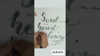 beautiful Metallic Brush Pen Lettering ideas ✨calligraphy lettering art shorts fun handwriting [upl. by Auqinet]