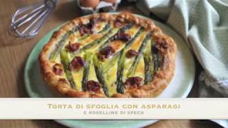 Torta di sfoglia con asparagi e roselline di speck [upl. by Llennej]