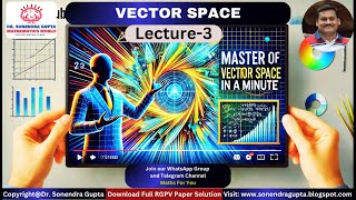 Master of Vector Spaces in a Minutes  Linear Algebra  Lecture2 Dr Sonendra Gupta [upl. by Howard]