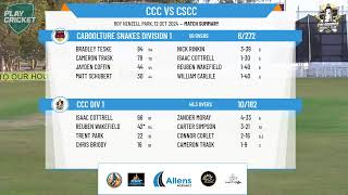 CCC DIV 1 v Caboolture Snakes DIVISION 1 [upl. by Bernie]