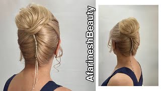 Technical French twist updo hairstyle French Roll hair style [upl. by Ury]