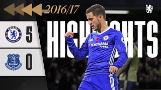 ⏪️ Chelsea 50 Everton  HAZARD BRACE helps thrash Toffees  HIGHLIGHTS REWIND  PL 201617 [upl. by Diannne]