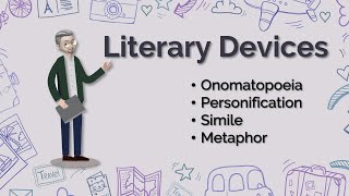 ESL  Literary Devices Onomatopoeia Personification Simile and Metaphor [upl. by Kalagher]