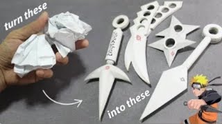 AMAZING 12 ORIGAMI PAPER NINJA WEAPONS  craft diyninjahomemadepapercraft [upl. by Koller]