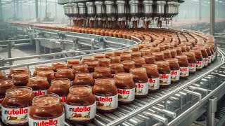 How Nutella Is Made In Factory Bulk Production Of Chocolate Spread Using Advanced Machines [upl. by Yrelle]