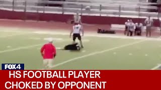 Targeted HS Football Player Attacked And Choked By Opponent [upl. by Aidualc]