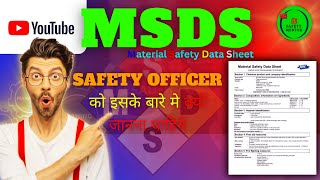 WHAT IS AN MSDS MATERIAL SAFETY DATA SHEET KYA H SAFETYMENTORRAHAT [upl. by Anni680]