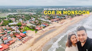 Candolim Beach Goa  Goa in Monsoon june 2024  Baga Beach  Shacks  Things to Do in Monsoon  Goa [upl. by Nileak341]