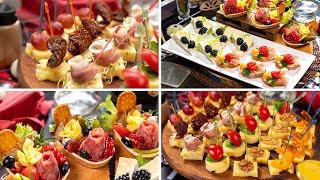 Party appetizer recipes Charcuterie quick board with cheese and cold cuts [upl. by Laumas515]