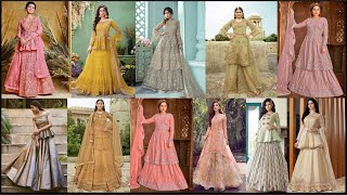 Beautyful party wear lehenga frock collection Peplum Lehenga designs 2022Long kurti lehenga ideas [upl. by Aikimat762]