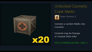 TF2 Unboxing 20 Unlocked Cosmetic Crate Medic [upl. by Adaynek]