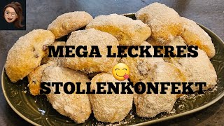 Stollenkonfekt ohne Hefe  ohne Alkohol  ohne Marzipan  Gebäck  Backen in der Weihnachtszeit [upl. by Albur]