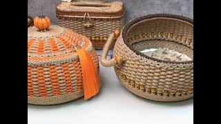 HOW TO HANDMADE BASKET WITH PLATE AND ROPE craft handmade weaving [upl. by Carree]