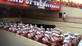 Texas Longhorn Band marches into DKR Aug 30 2014 UT vs UNT [upl. by Anibur]