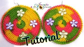 Tutorial Orecchini Uncinetto Multicolor  How to crochet earrings [upl. by Aloke]