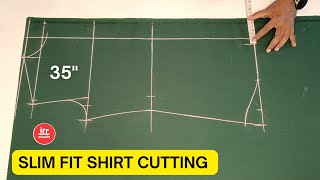 Slim Fit Shirt Cutting ✂️  Fitting Shirt Cutting  Fitting Shirt Cutting And Stitching [upl. by Ingold]