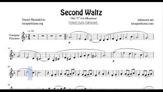 Second Waltz de Shostakovich Partitura de Trompeta y Fliscorno [upl. by Molly]