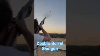 12 Gauge Double Barrel Shotgun smashing Clays clay shotgun olympics rhodes [upl. by Reeba]