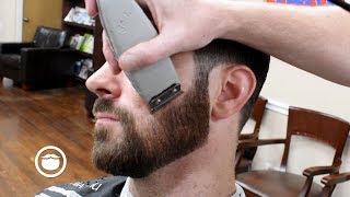 Pro Barber Teaches How to Cut Hair and Trim Beard [upl. by Lyrrad]