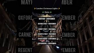 Christmas Lights switch on Dates christmas decoration london newyear city trending shortvideo [upl. by Eeuqram]