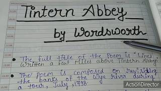 TINTERN ABBEY BY WILLIAM WORDSWORTH  MAIN POINTS DESCRIBED IN HINDI [upl. by Inajna861]