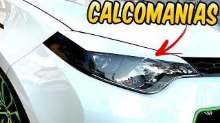 Calcomania tipo Cejas para Faros Focos  Toyota Corolla 2014 2016 [upl. by Llenad]