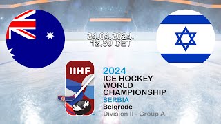 IIHF World Championship D2A  Australia  Israel [upl. by Nosydam964]