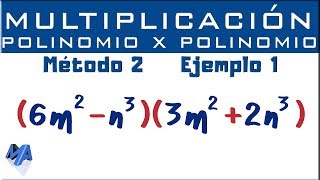 Multiplicación de polinomios algebraicos  Método 2 [upl. by Moise]